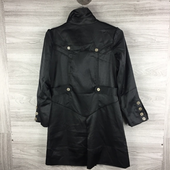 East E-Nian Satin Black Over Coat - Picture 4 of 4